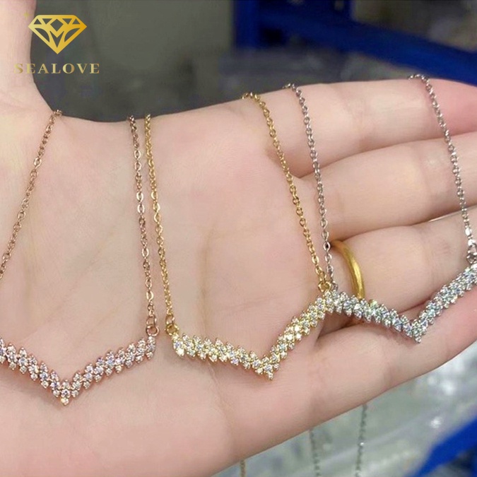 SEALOVE Kalung Fuji Mata Diamond Kalung Wanita Korea Terbaru Kalung Titanium Asli Anti Karat Tidak Luntur Perhiasan Aksesoris