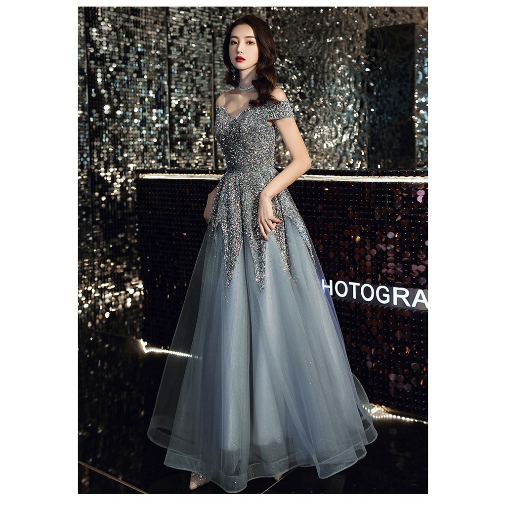 Gaun Pesta 2111002 Silver Abu Sabrina Party Dress