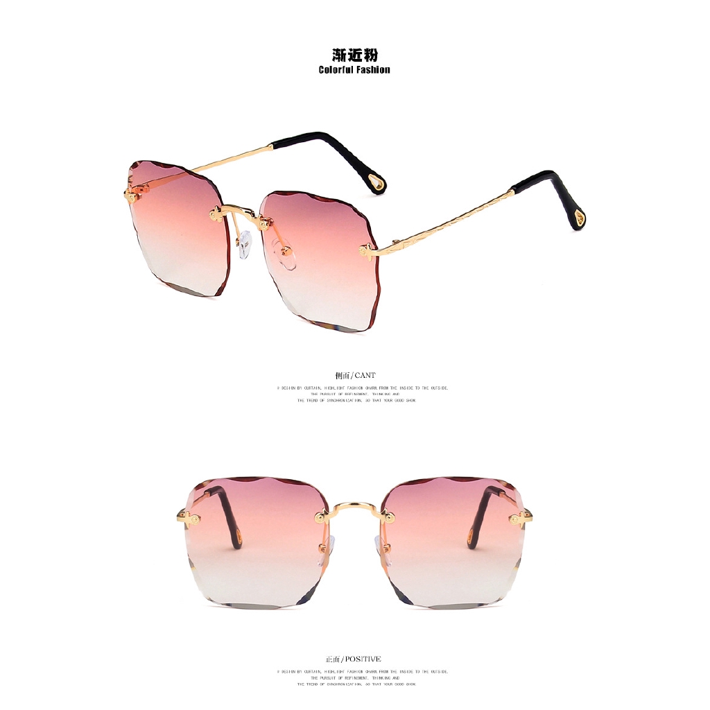 (YUZHU) Tersedia COD Kacamata Hitam Korean Gaya Square Frame Kacamata Wanita Anti UV400 Sunglasses