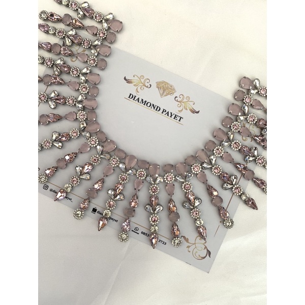 Diamond Payet rangkai pink doff 25pcs