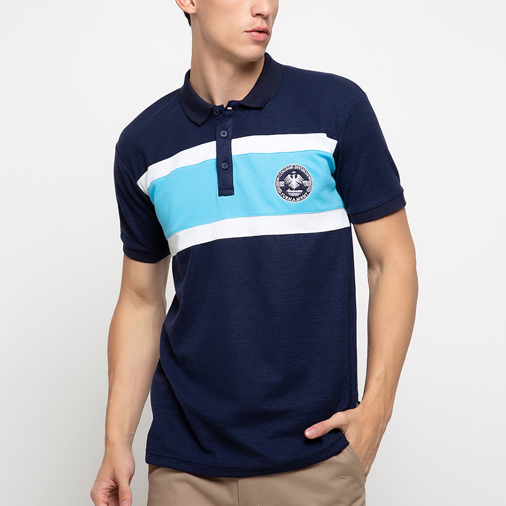 Nevada Kaos Polo Shirt Pria College Division Patch | Shopee Indonesia