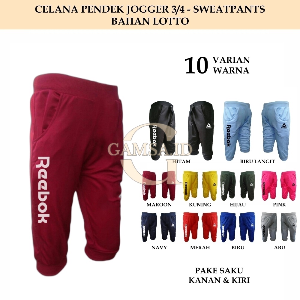 CELANA JOGER PRIA WANITA JOGGER PANTS SWEATPANTS TRACKPANTS TRAINING PENDEK 3/4