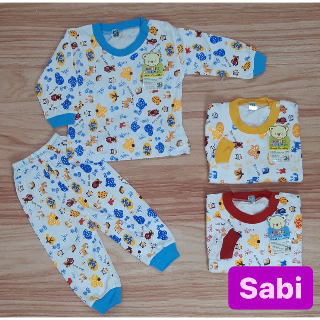 6 PCS | Setelan baju bayi  Lokal bandung bahan katun doubleknit