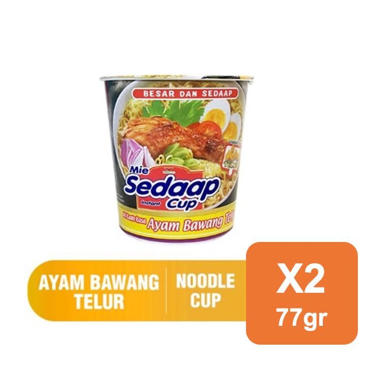 

Mie Sedaap Mie Instan Cup Ayam Bawang Telur 2 x 77 gr