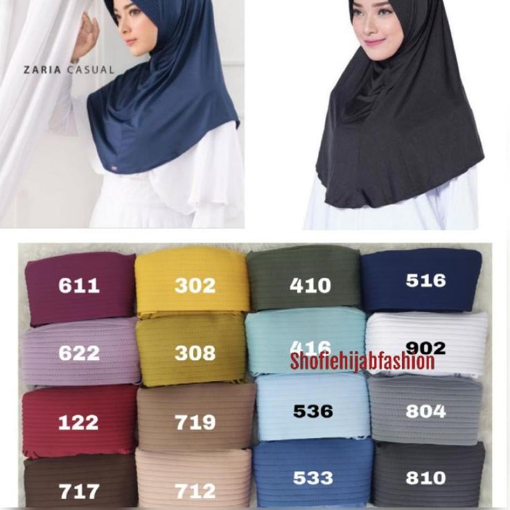 ♚ BERGO ELZATTA ZARIA CASUAL HIJAB INSTANT JILBAB POLOS KERUDUNG OLAHRAGA SENAM BERSEPEDA SPORT ☟