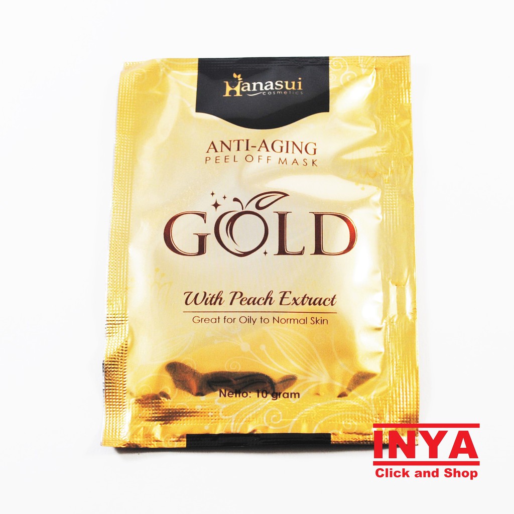 Masker Wajah HANASUI GOLD MASK - Peel Off  Mask Sachet 10gr