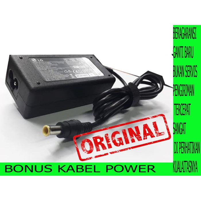 Adaptor Charger TV Dan Monitor LG Original 19V 1.7A Jarum