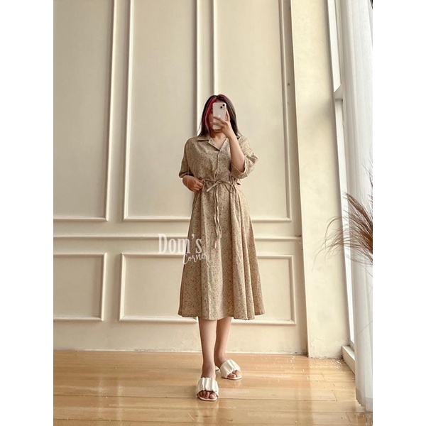 Jual Dorothy flower dress dress ala korea collar dress dress
