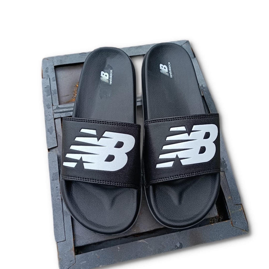 HOT SALE PROMO TERMURAH  NB NEW BALANCE SANDAL SLIDE SLOP PRIA SOL KARET ORI/SANDAL NB PHYLON RINGAN