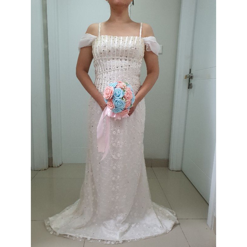 JUAL gaun baju pengantin wedding dress bekas second preloved murah KL17