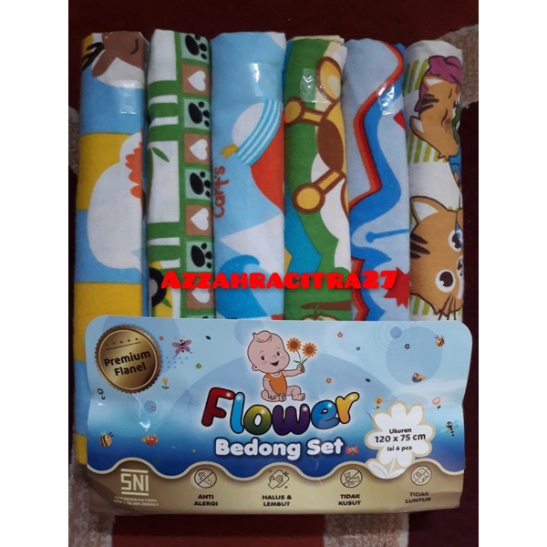 TERBARU !!!! FLOWER Bedong bayi flanel  JUMBO kualitas Premium SNI ukuran 120x75cm ISI 3PCS-6PCS
