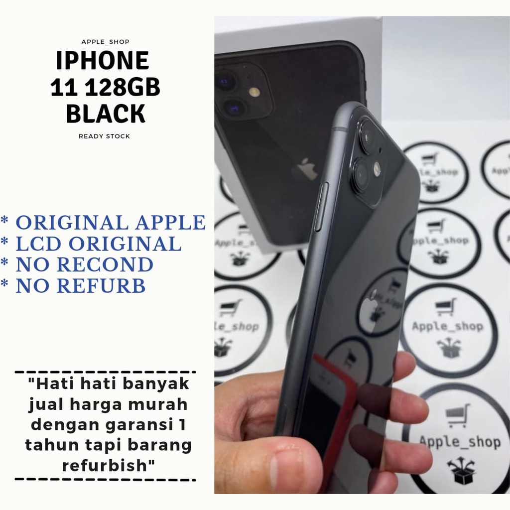 iPhone 11 128gb Black Lcd Original Mulus Original Bukan Refurbish / Rekondisi