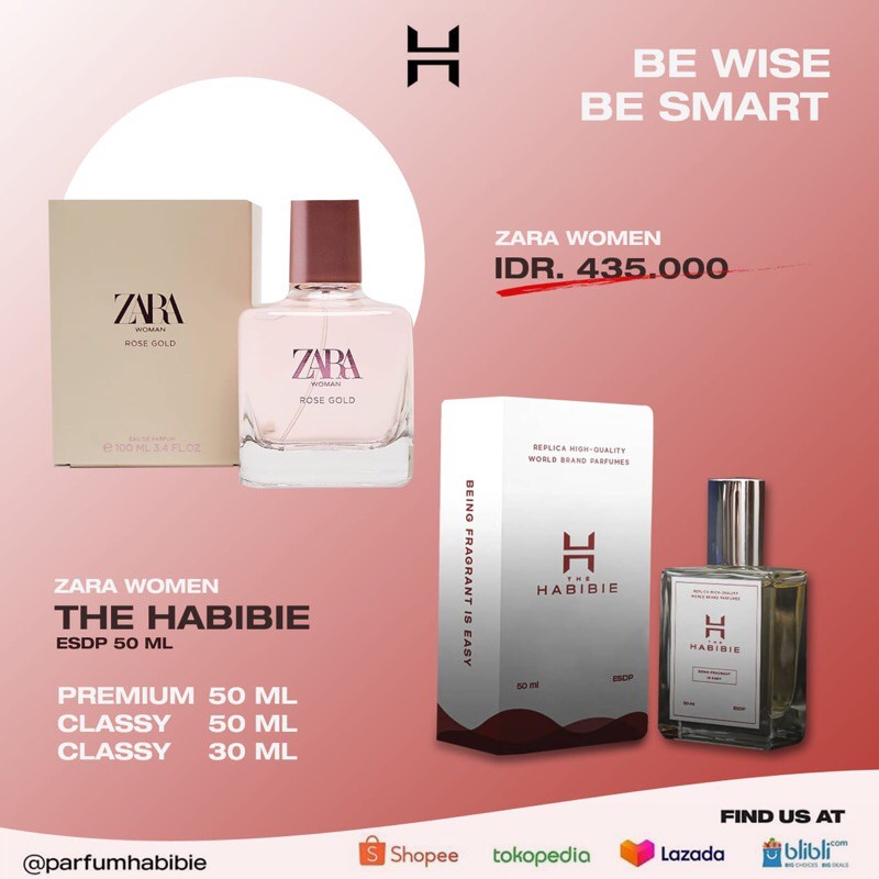 Habibie Parfum ZARA WOMEN Refill Parfum Original Taste 99%
