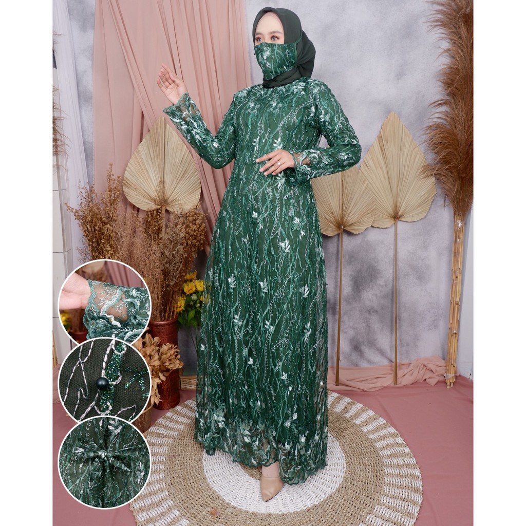 Gamis brukat - gamis Import - Gamis Brokat - Brokat Muslim - Brokat Casual