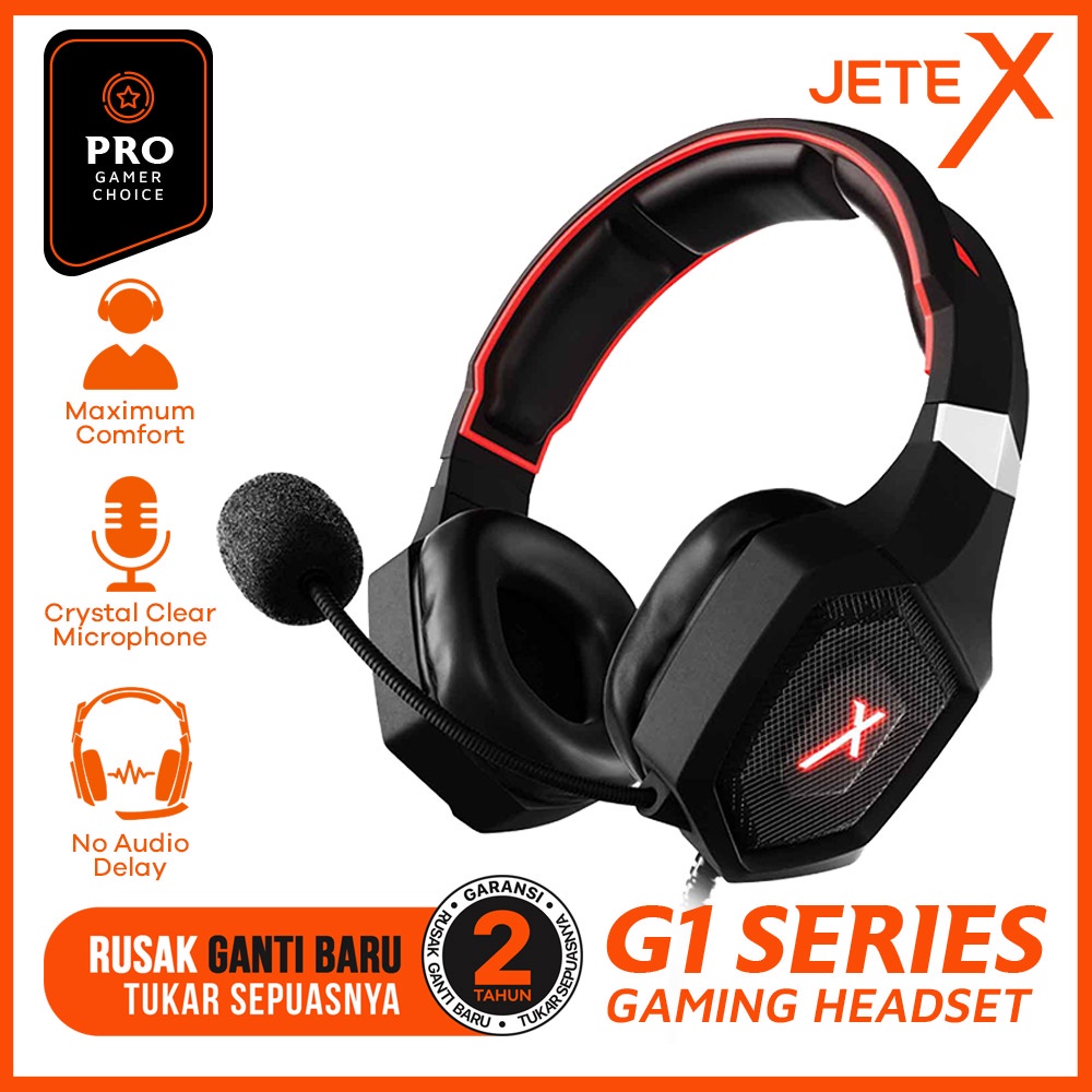 JETE X G1 Gaming Series Headset Gaming | Headphone Gaming Noise Cancelling JETEX G1  - Garansi 2 Tahun