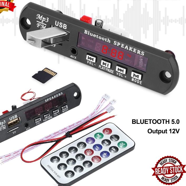 Quality Control✅ORIGINAL MP3 KIT Modul 12V / 5V Bluetooth 5.0 FM Radio USB Player Bluetooth Speaker Remote Control Pemutar Lagu MP3 BT Modul Kit Tanpa Amplifier|SQ1