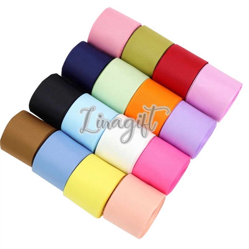 ( Rol 20 Yard ) PITA GROSS GRAIN POLOS 1.5 IN ( 4 CM ) GROSSGRAIN / HIASAN KADO / PARCEL / HAMPERS / SOUVENIR / BUKET BUNGA DIY FLORIST