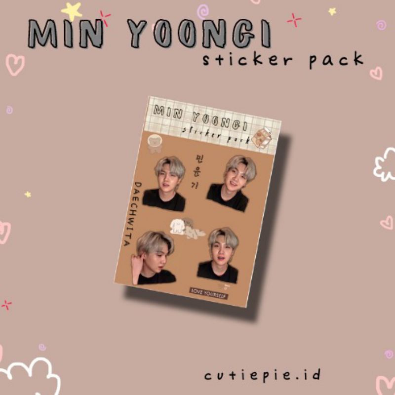 

[ready stock] DECO STICKER MIN YOONGI SUGA VER 1 STIKER VINLY STICKER DEKORASI DAILY JOURNAL STIKER FANMADE