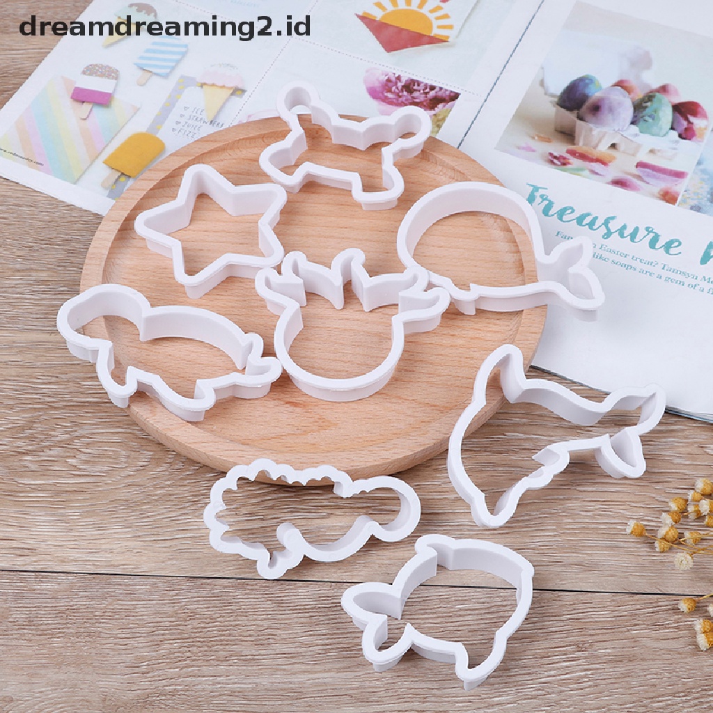 Whale 8pcs / set Cetakan Pemotong Adonan Kue Cookie Desain Sea Creatures Lumba-Lumba