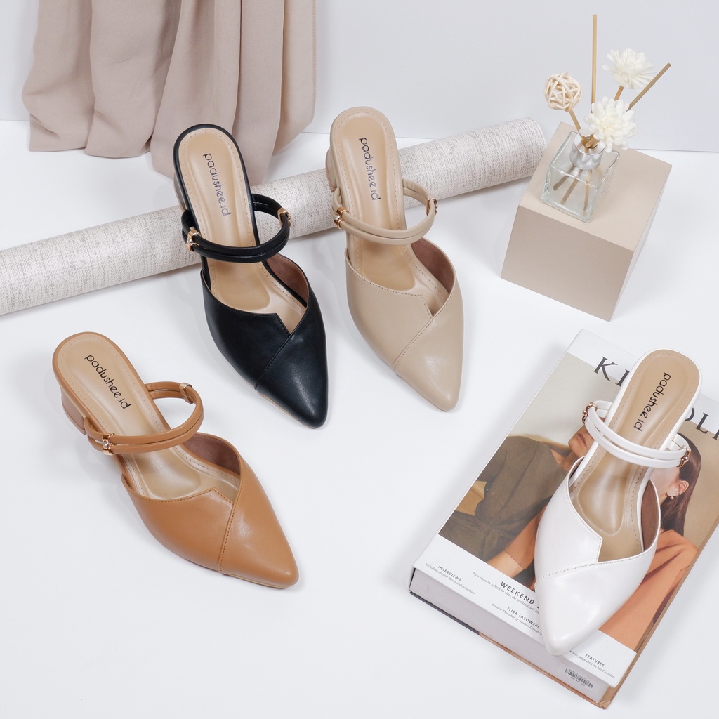 Padushee.id - sepatu wanita || HUMAIRA || heels 5 cm / mules wanita