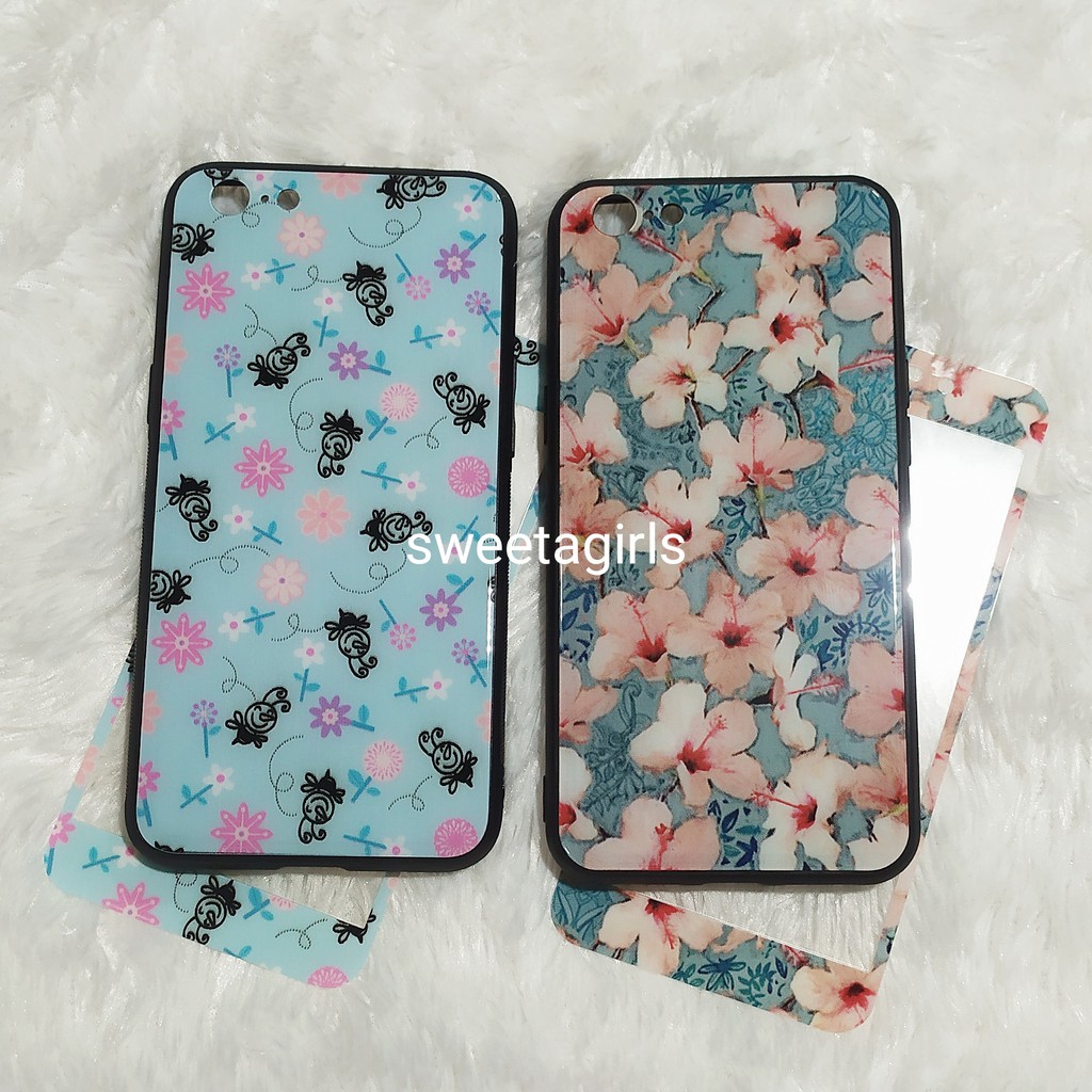 Casing Oppo A71 Premium Case Glossy Floral + Anti Gores - sweetacase.id - Motif Floral / Bunga - Bisa Bayar Ditempat / COD / Casing Terbaru / Karakter Lucu / Casing Floral / Bunga / Case murah / diskon / Import / Sosialita