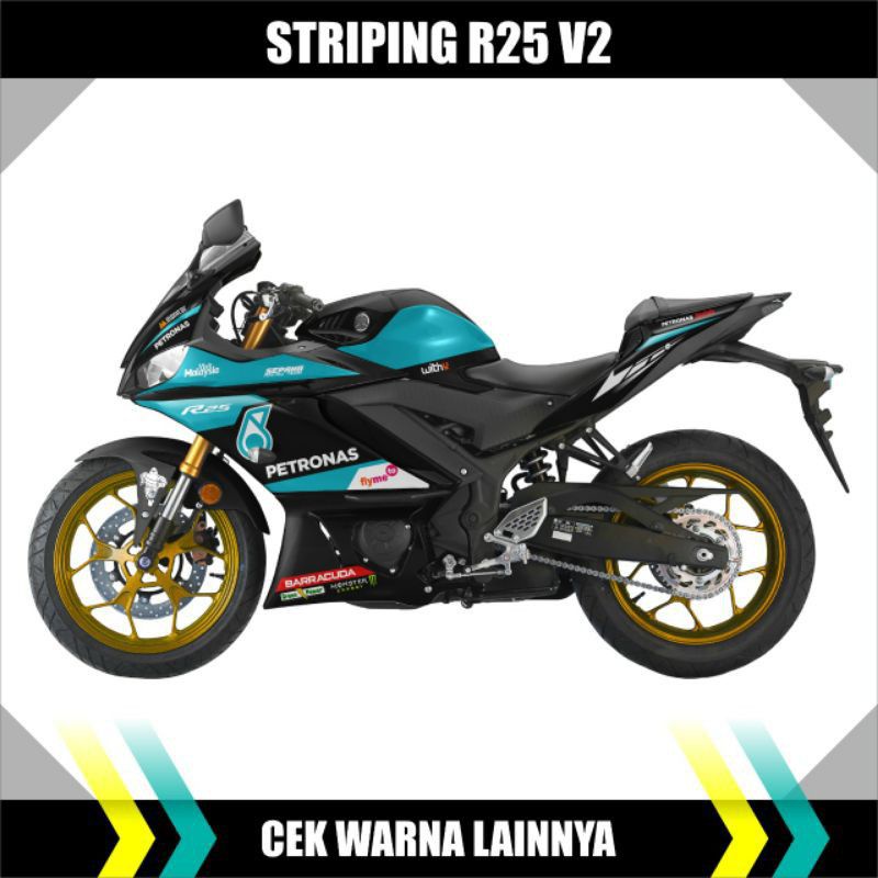 Decal Striping Stiker Yamaha Yzf R25 v2 / Sticker Variasi Striping R25 New / R25 V2 edisi Petronas
