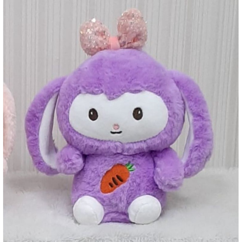 Boneka Kelinci Pita Glitter Bordir Wortel Rabbit Animal Bahan Lembut