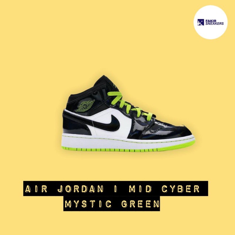 jordan 1 black cyber mystic green
