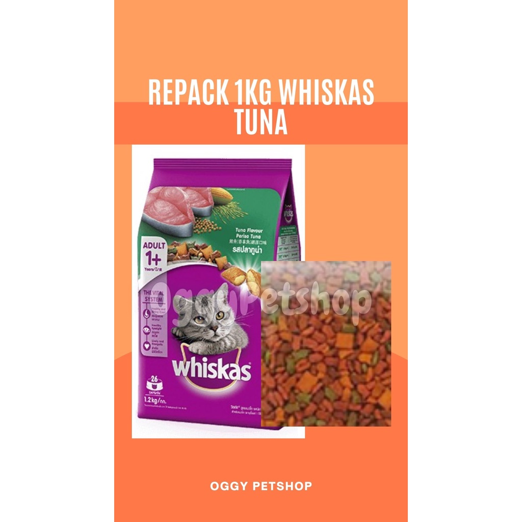 Makanan Kucing WHISKAS TUNA 1KG | WHISKAS TUNA ADULT 1Kg