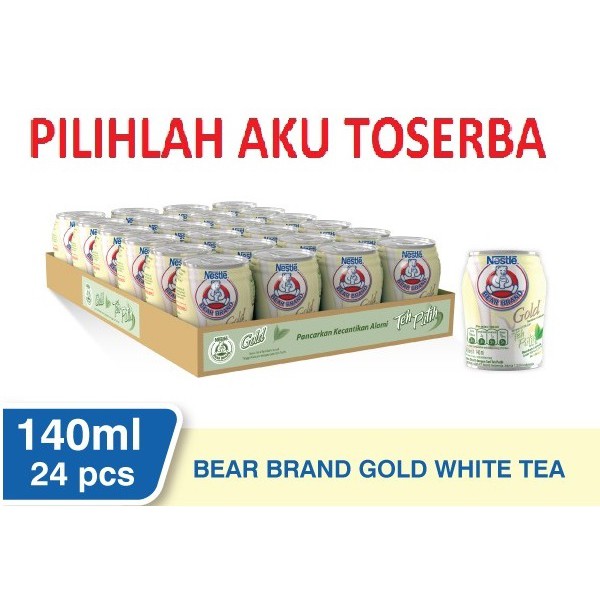 Susu Steril Beruang Bear Brand Gold White TEA - 140 ml (1pack isi 24)