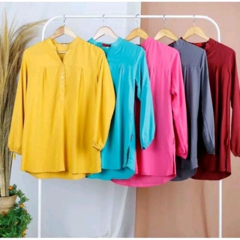 Blus polos rayon Blus Wanita