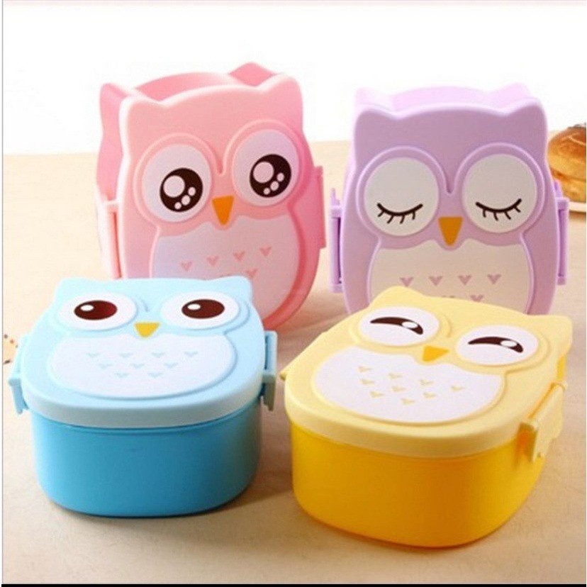 BELLA - KOTAK BEKAL ANAK MOTIF OWL | LUNCH BOX | TEMPAT MAKAN ANAK KARAKTER BURUNG HANTU LUCU