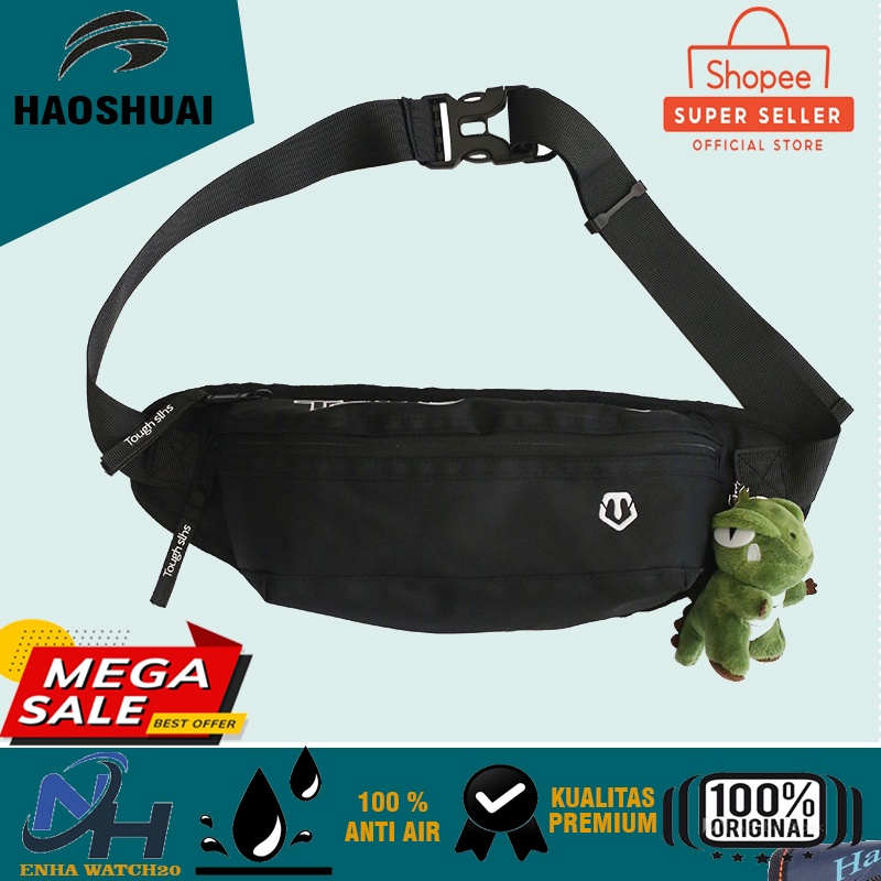 Tas olah raga Casual HAOSHUAI 131 Tas Selempang Pria Anti Air Premium Bahan Dolby Lotto Kekinian Rem