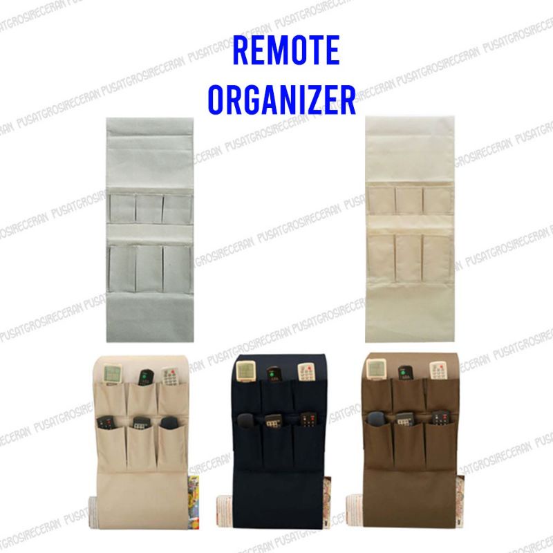 Remote Organizer Bag Tempat Penyimpanan Remot TV AC Rak Gantung Multifungsi Sofa