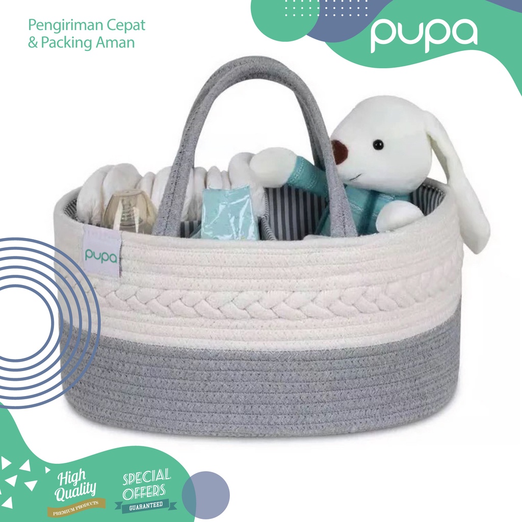 Caddy Bag ROPE Multipurpose Diaper Organizer Bag Canvas Tas Bayi Baby PUPA