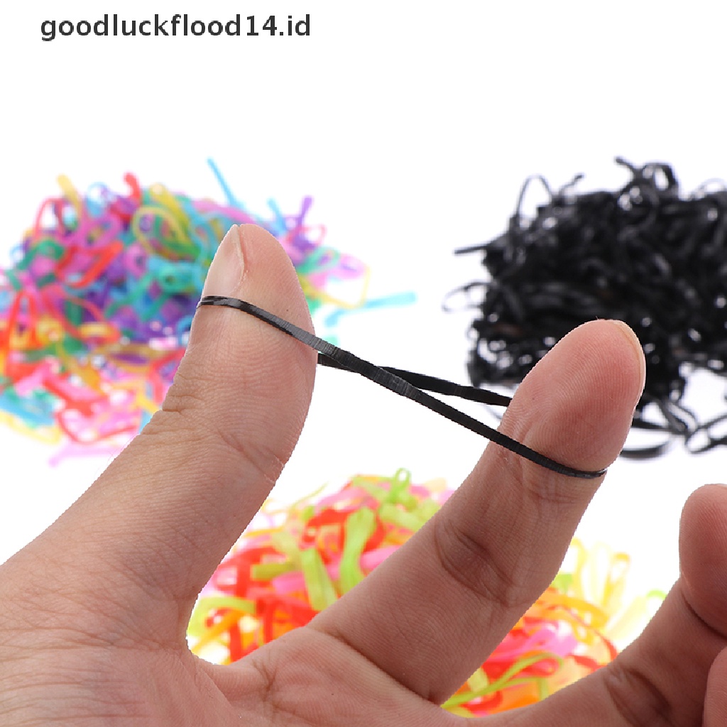 [OOID] 1000PCS Disposable Rubber Bands Elastic Hair Ties Rings Band Kids Girl Ponytails ID