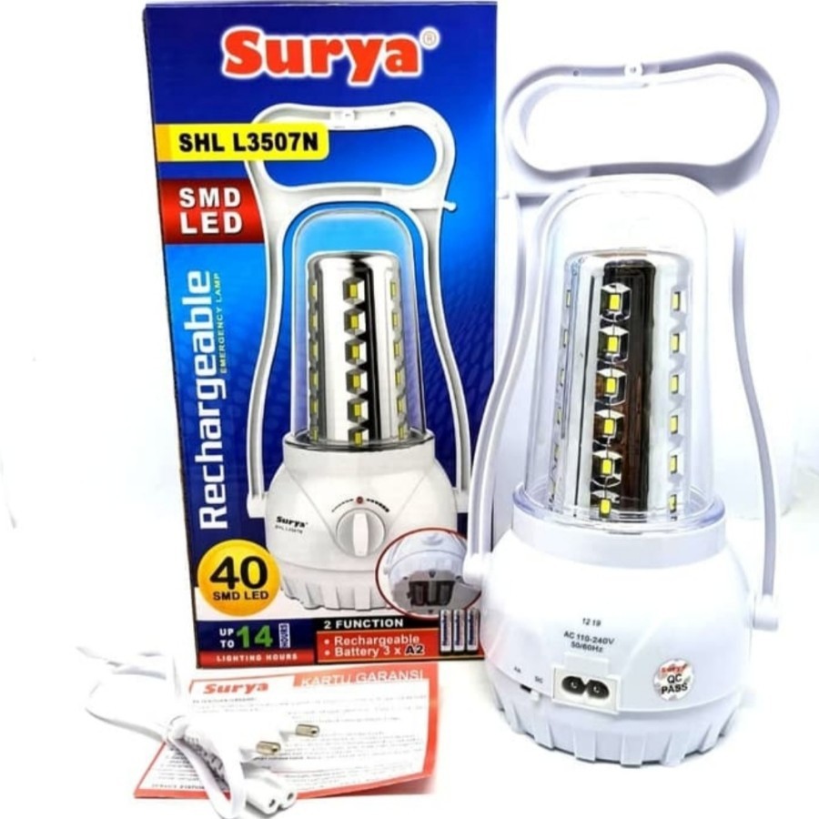 Emergency Lamp Surya 40 LED SHL L3507N Lampu Darurat - Original