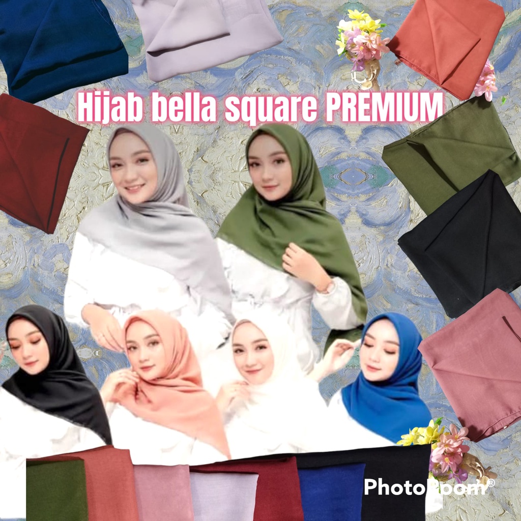 Hijab segi empat bella square premium anti letoy