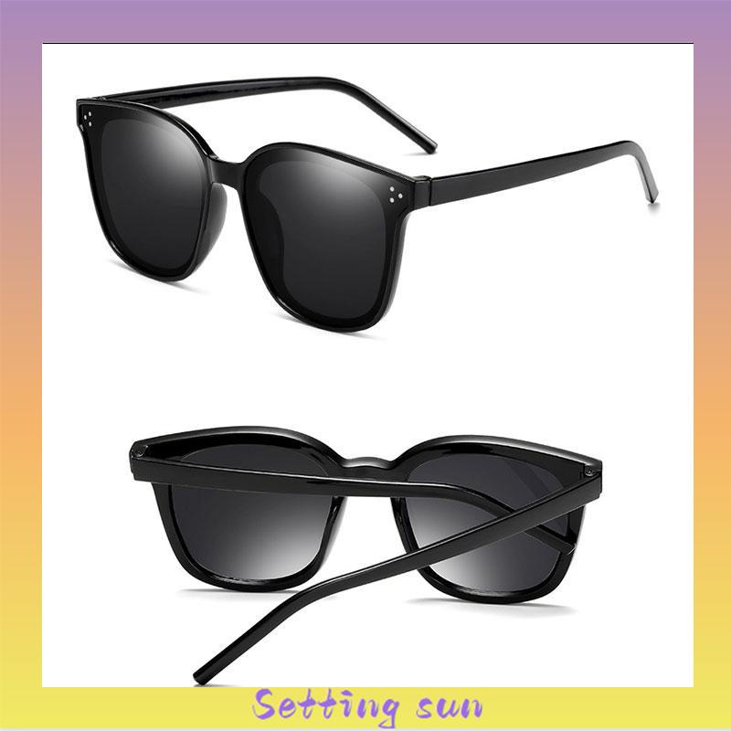 Kacamata Kotak Hitam Korean Fashion Sunglassess Wanita/Pria Unisex TN