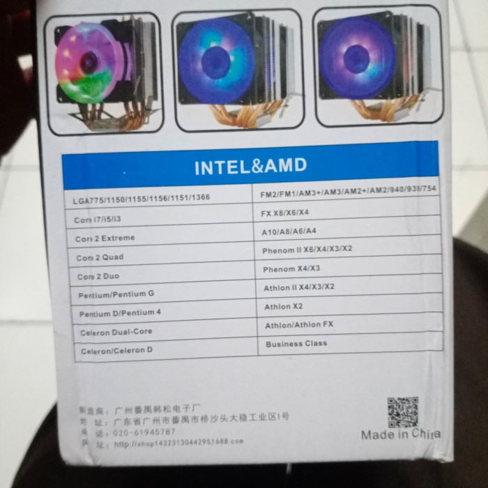 cpu cooler Intel & Amd 6 pipe 3 fan