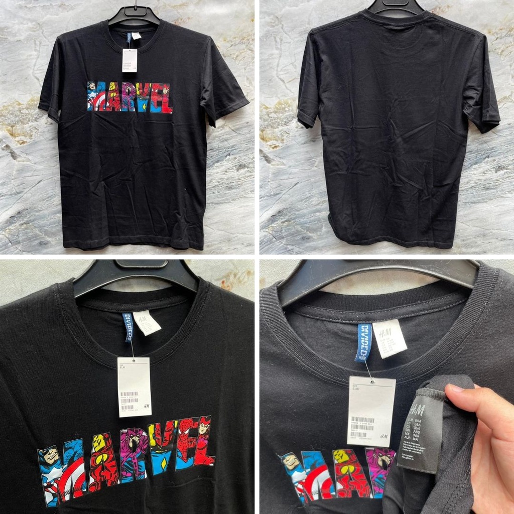 H&amp;M T-Shirt MARVEL / Baju Kaos HnM Original Pria Wanita