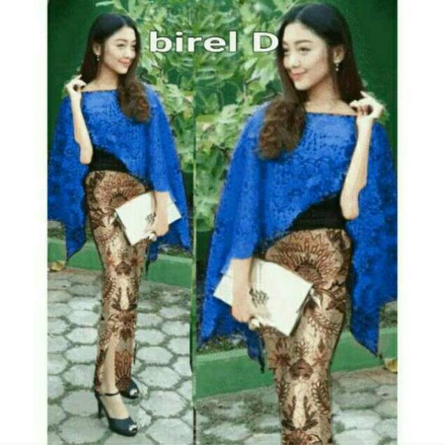 Set Cape Vanya outer brokat kombinasi batik