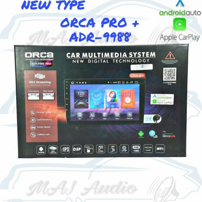 Head Unit Android Orca Adr-9988 Pro Voice Command Ram 4Gb/64Gb
