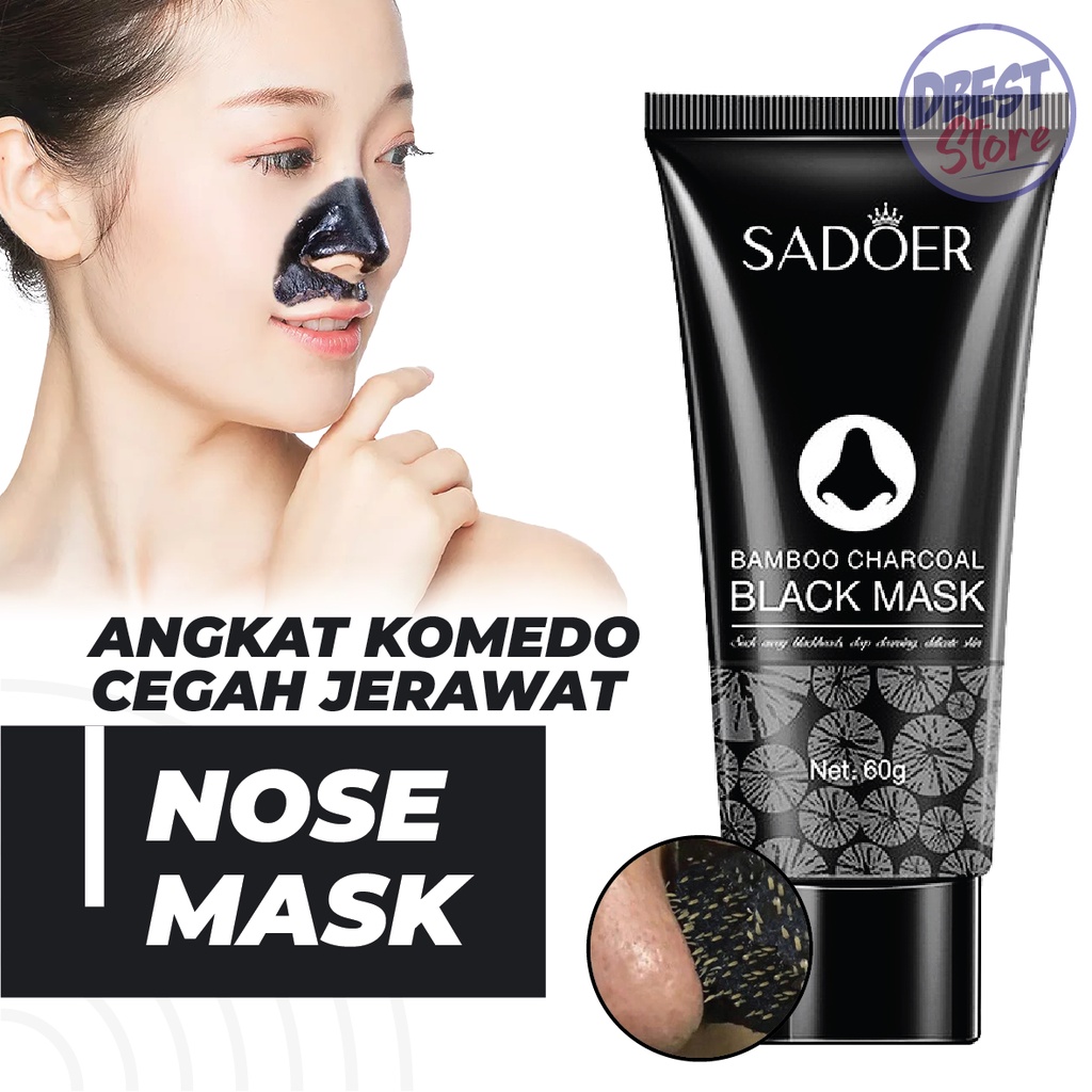 (IMPORT) SADOER Black Mask Masker Komedo Dan Jerawat Bamboo Charcoal Blackhead Remover