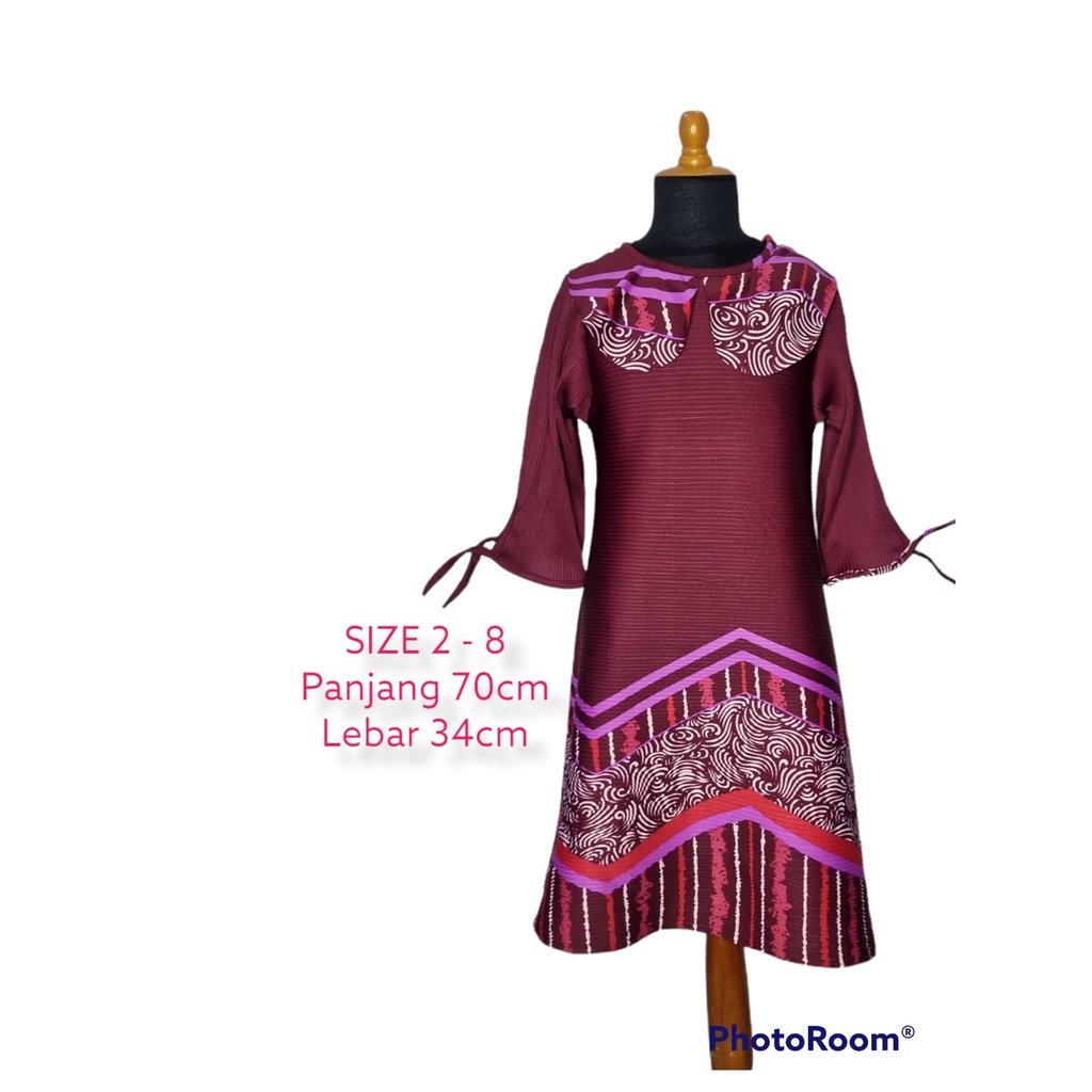 DRESS TIKTOK TURUN NAIK FASHION ANAK PEREMPUAN BAJU VIRAL 2-8 TAHUN