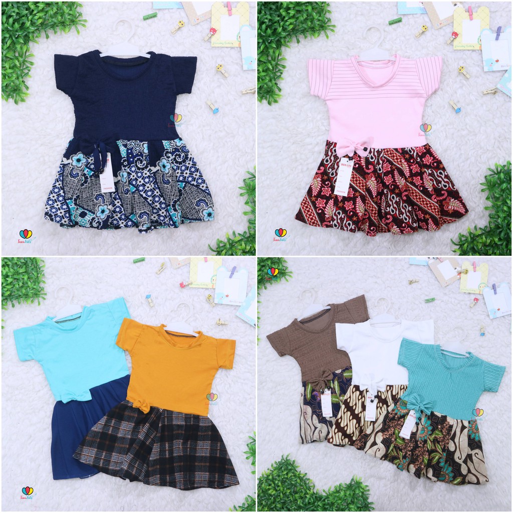 Dress Rossa LENGAN uk 1 Tahun / Dres Balita Anak Perempuan Cewek Baju Lengan Murah Casual Kaos Lucu