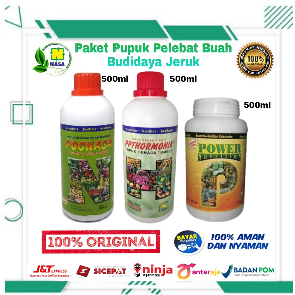 COD/PAKET PUPUK PERTANIAN/PAKET PUPUK PENYUBUR TANAMAN/PAKET KOMPLIT PUPUK NASA/POC NASA 500ml/HORMO