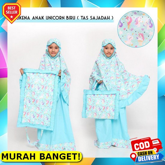 Mukena Anak Karakter Rumbai Polos Premium Parasut Kartun Y9I9 Original Mini Elegan Mewah Best Seller