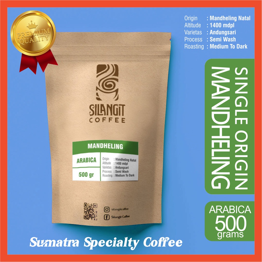 

Kopi Silangit Coffee ARABICA MANDHELING Premium Bubuk 500gr