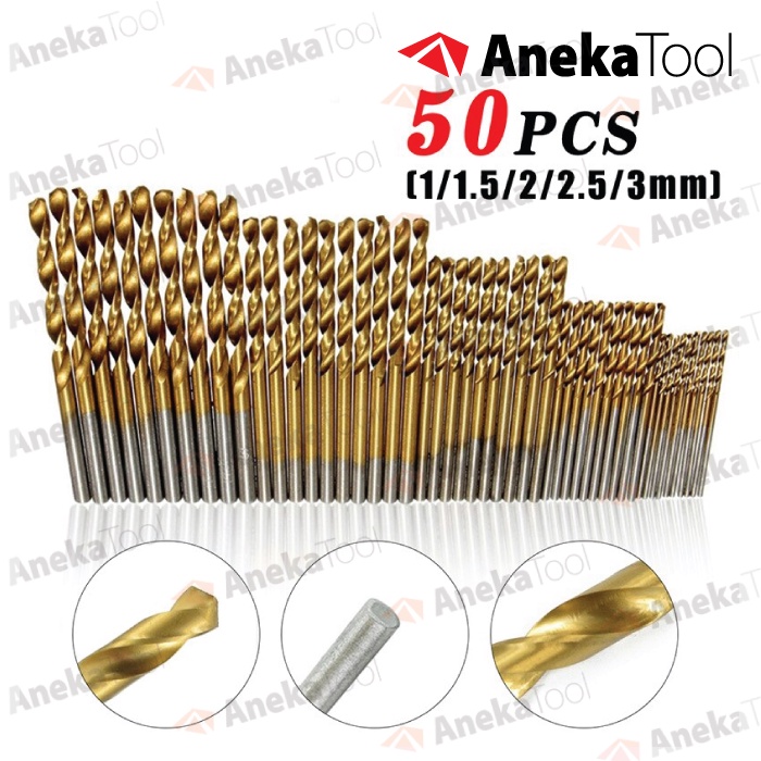 Mata Bor Power Drill Bits Titanium Coated 50 PCS